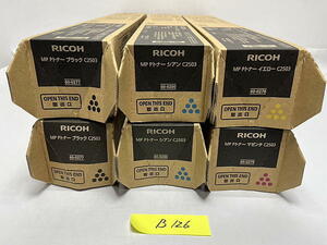 B-126【新品】リコー　RICOH　MP Pトナー　C2503　K/C/M/Y　ブラック/シアン/マゼンタ/イエロー　4色6本セット　純正