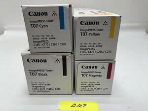 B-127【新品】 キャノン　CANON　GENUINE　imagePRESS トナー　T07　K/C/M/Y　ブラック/シアン/マゼンタ/イエロー　4色4本セット　純正