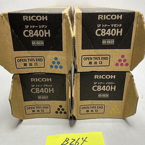 B-264【新品】リコー RICOH SPトナー C840H K/C/M/Y ブラック/シアン/マゼンタ/イエロー 4色4本セット 純正の画像1