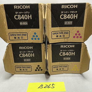 B-265【新品】リコー RICOH SPトナー C840H K/C/M/Y ブラック/シアン/マゼンタ/イエロー 4色4本セット 純正の画像1