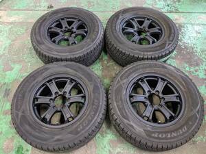 来店受け渡し歓迎♪265/65R17【三菱　パジェロ適合サイズ】17×7.5J　6-139.7　＋40　マッドブラックカスタム　スタッドレスセットです。