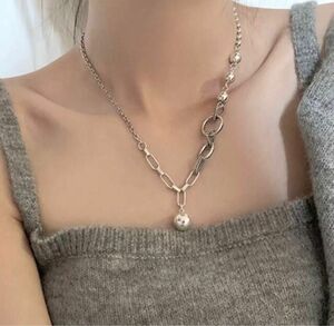 【シルバー925ネックレス】インポート　silver925 おしゃれ　個性的　大人カジュアル　zara cos チェーンネックレス