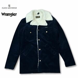 【美品】Wrangler Nano Universe Ranch Coatラングラー ナノユニバース ランチコート S ネイビー コーデュロイ ボア ジャケット ネイビー