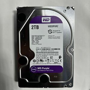 「68」　WD Purple WD20PURZ 2TB SATA3.5インチ/HDD (使用45210)