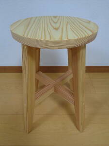 無垢木材製　丸いす・フラワースタンド・サイドテーブル