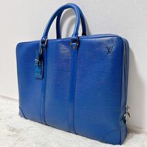 美品 ルイヴィトン LOUIS VUITTON メンズ ビジネスバッグ ブリーフケース エピ ポルトドキュマン ヴォワヤージュ ブルー レザー M54472_画像1