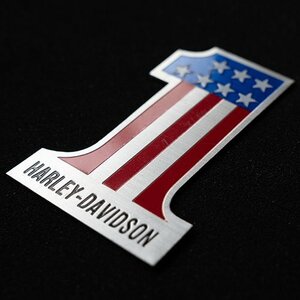 【ステッカー】ハーレーダビッドソン ナンバーワン 星条旗（USA）アルミ ステッカー （送料無料！）