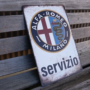 [ tin plate signboard ]ALFA-ROMEO Alpha Romeo garage retro manner interior store Cafe wall decoration 20cm×30.( free shipping!)