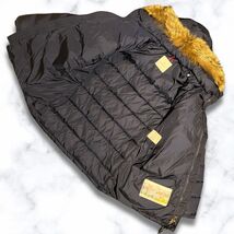 未使用・本物保証☆ MONCLER CLUNY クルーニー コヨーテファー ダウンジャケット TG1 ネイビー色 Lサイズ_画像3