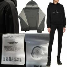 新品・本物保証☆MONCLER HoodieSweater パーカー Sサイズ ブラック色 黒色 定価9万円 レディースモデル_画像7