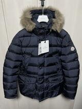 新品・本物保証☆ MONCLER CLUNY クルーニー コヨーテファー ダウンジャケット TG3 ネイビー色_画像1