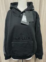 新品・本物保証☆MONCLER HoodieSweater パーカー XSサイズ ブラック色 黒色 定価9万円 レディースモデル_画像1