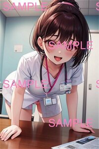 【オリジナル】A4美小女ポスター 制服 ナース 白衣 巨乳 美乳 下着 コスプレ かわいい 美人 美女 アート イラスト 同人 AI 1点もの 0310-18