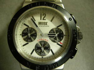 【中古品】ムスク/MUSK腕時計 クォーツ MMT-011 アナログ表示 クロノグラフ