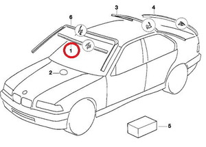 BMW(ビーエムダブリュー) フロントガラスアッパーモール 純正品 新品 3シリーズE36 51311977275