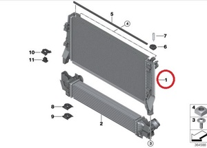 BMW MINI ビーエムダブリューミニ ラジエーター 新品 純正 F54 F55 F56 F57 F60 17117617630 ラジエーター ラジエター ラジエタ 放熱器