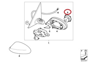 BMW ビーエムダブリュー ドアミラーレンズモーター（純正品・新品）　純正番号：67137191398