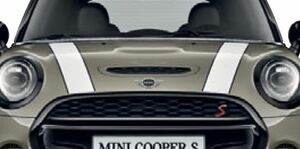 BMW MINI(ビーエムダブリュー ミニ) ボンネットストライプ左 ホワイト（サイドカラー：ブラック） 純正品 新品 F55 F56 F57 51147365185