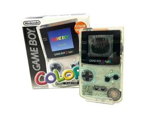 【ジャンク品】ニンテンドー GAMEBOY Color/ゲームボーイ カラー CGB-001 クリア 本体 ゲーム機 説明書 Nintendo 任天堂（44717MT2）