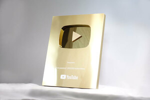 YouTube Award gold. . replica less chronicle name 