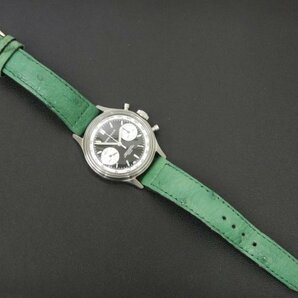 6075 美品売切り☆ PIERRE PAULIN Panda Chronograph Pilot Watch T-P-001 21石 Merkur ピエールポーリン クロノ 手巻き メンズ 腕時計の画像9