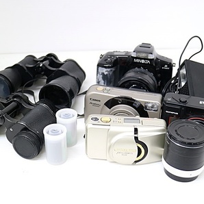 G3w13 カメラ等おまとめ CANON OLYMPUS MINOLTA 他 カメラ レンズ ストロボ 双眼鏡 動作未確認 80サイズの画像1