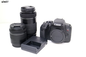 G3w27 Canon EOS Kiss X9i 18-55mm F4-5.6IS STM/55-250mm F4-5.6IS STM デジタルカメラ 通電○ その他動作未確認 60サイズ