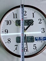 【動作品/美品】SEIKO セイコー 電波掛時計 KX383B 時計 掛時計 電波式 カレンダー 温度湿度表示_画像9