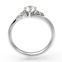 婚約指輪 プラチナ ダイヤモンド リング 0.3カラット 鑑定書付 0.328ct Dカラー VS1クラス 3EXカット H&C CGL 通販_画像2