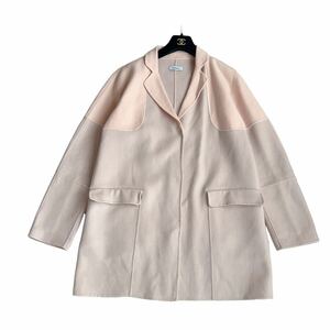 美品★近年モデル max&co MaxMara マックスマーラ ダブルフェイス リバーコート 春色バイカラー 大きいサイズ44 XL エクリュ