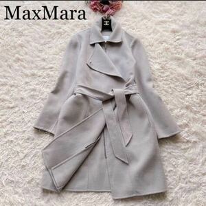 【極上の一枚】最高級白タグ マックスマーラ MaxMara 近年品 ダブルフェイス クチートアマーノ ベルテッドコート L相当 春先まで◎