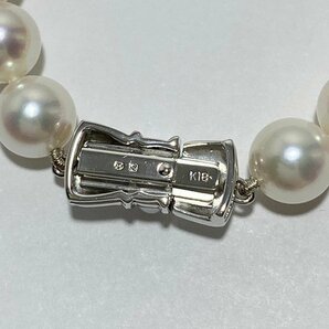 ◎【美品】MIKIMOTO ミキモト Mチャーム K18 パール ネックレス&イヤリング セット 約7.4-8.2mm ホワイトゴールド 真珠の画像9