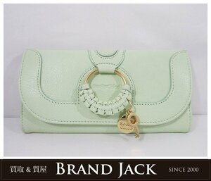 * unused See By Chloe See by Chloe is na leather long wallet CHS17UP761305362 Pastel Green