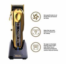 WAHL Gold Cordless Magic Clip バリカン　レア　希少　美容師　理容師　フェード　ウォール　コードレス　床屋　日本未発売_画像7