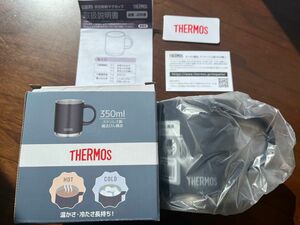 未使用新品 THERMOSサーモス JDS-350 メタリックグレー色 真空断熱マグカップ　キャンプに