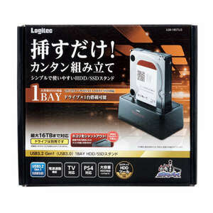 1BAY HDD/SSDスタンド USB3.2(Gne.1)対応 2.5/3.5インチどちらのドライブも使用可能 挿すだけで簡単に組立: LGB-1BSTU3