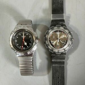 B2-057 腕時計 Swatch SWISS MADE 2点 STAINLESS SREEL 22JEWELS ジャンク