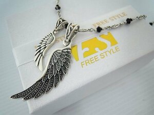 ☆FREE STYLE フリースタイル フェザーモチーフ ネックレス 羽 メンズ 中古 silver925 シルバー アクセサリー☆