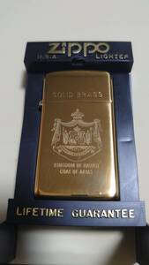 新品未使用品 ZIPPO #1654 Slim SOLID BRASS COAT OF ARMS (1995)