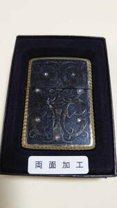 中古使用品 ZIPPO Armor(アーマー) 162 RT ARABESQUE BK (両面加工) (2007)