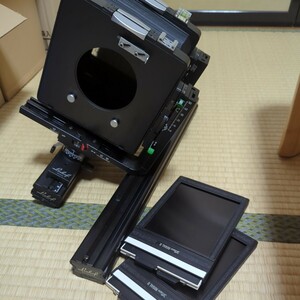 大判カメラ linhof 4×5 レール　ホルダ付き　E61