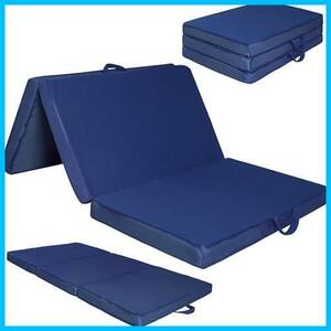 * semi-double [ hardness 210N density 25D]_ navy * mattress semi-double three folding folding extremely thick 10cm height repulsion 210N 25D reversible 