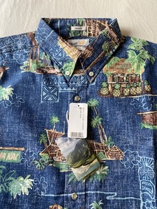 M（us)即決　新品未使用 　ReynSpooner TIKI BAR ハワイ　アロハシャツ　ハワイアンシャツ 　 スプーナークロス　 