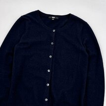 カシミヤ100%◆UNIQLO ユニクロ ニット カーディガン M/ネイビー 系/レディース/カシミア m-90_画像2