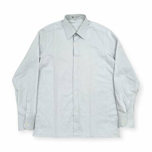 フランス製◆LANVIN ランバン ストライプ 長袖 ワイシャツ ボックスシャツ 40 15 3/4 メンズ 薄水色 ビンテージ