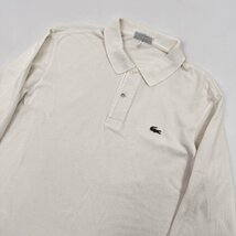 レア!!ビンテージ!! 70s 80s◆CHEMISE LACOSTE シュミーズ ラコステ 文字ワニ 長袖 ポロシャツ サイズ5/白 ホワイト_画像2