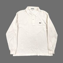 レア!!ビンテージ!! 70s 80s◆CHEMISE LACOSTE シュミーズ ラコステ 文字ワニ 長袖 ポロシャツ サイズ5/白 ホワイト_画像1