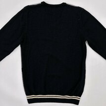 FRED PERRY フレッドペリー アーガイル柄 Vネック メリノ ウールニットセーター Sサイズ /メンズ ヒットユニオン代理/黒 ブラック_画像7