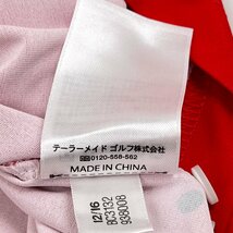 ゴルフ◆adidas アディダス BD ボタンダウン ドット柄風 ライン入り ドライ 半袖 ポロシャツ サイズ M/メンズ/赤/レッド/スポーツ_画像6