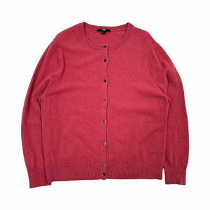 カシミヤ100%◆UNIQLO ユニクロ カシミアウール 長袖 ニット カーディガン XLサイズ/ピンク系/レディース/O-49